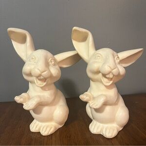 2 rare Bunny Rabbit Figurine A.
Santini Signed Sculpture Figure
Made in Italy
